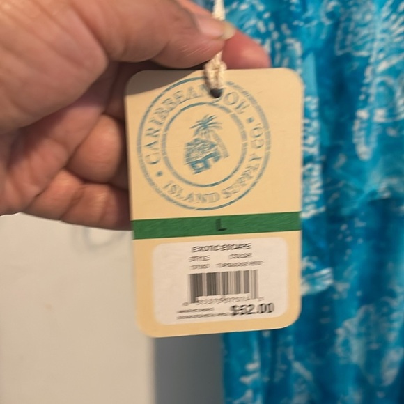 Caribbean Joe Blue Sleeveless Sundress for Casual Resort Wear - Picture 5 of 5